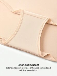 LUVLETTE Plus 3-Pack Cotton High Waist Briefs Women Underwear Panties Set-Pastel Color