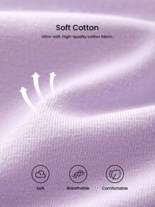 LUVLETTE 3条装棉质高腰女士内裤套装-粉色 - 彩色 - 查看 4