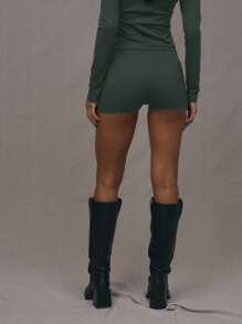 MUSERA Celana Pendek Mini Polos untuk Liburan Musim Panas, Klub Ibiza, Festival Rave, Liburan Musim Gugur, Kasual - Grey - View 5