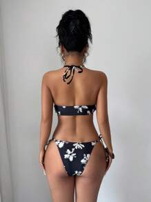 Selianne Bộ đồ bơi 3 món in họa tiết vỏ sò hở lưng cho nữ & váy maxi lưới, kỳ nghỉ hè - Nhiều màu - Xem 5