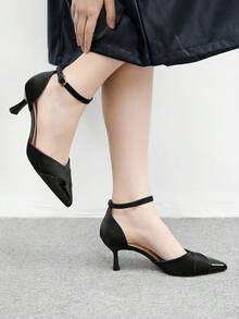 CUCCOO BIZCHIC 女士时尚黑色尖头镂空高跟鞋 - 黑色 - 查看 3