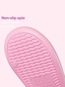 THE POWERPUFF GIRLS X SHEIN 可爱卡通花朵粉色女童儿童一脚蹬拖鞋幼儿和儿童防滑速干淋浴滑梯，轻便耐用的 EVA 材质，适合室内、浴室、游乐场、游泳池、海滩室内室外 - 粉色 - 查看 5