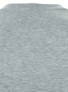 Manfinity Homme 男士休闲拼色条纹短袖T恤，夏季 - 淺灰色 - 查看 6