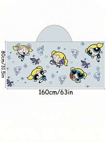 THE POWERPUFF GIRLS X SHEIN Cute Cartoon Bubbles Pattern Quick-Dry Swim Towel - Lightweight & Super Absorbent - Baby Blue - View 9