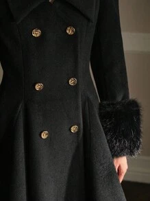 MOTF PREMIUM DOUBLE BREASTED OVERCOAT - Black - View 3