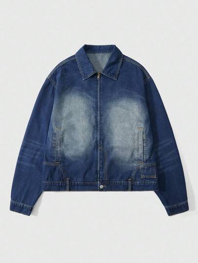 Street Life Giacca di jeans casual vintage lavata, autunnale