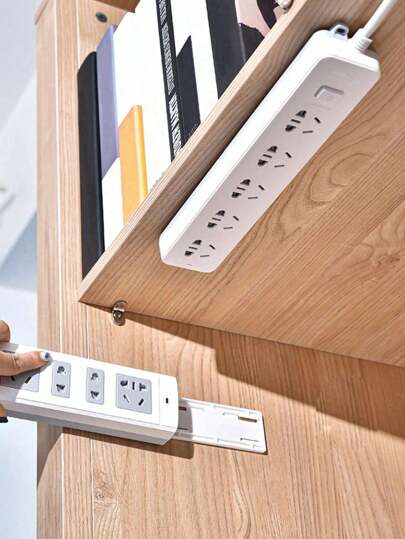 1PC Wall-Mounted Router Socket Holder - Non-Perforated Plastic Cable Organizer For Data/Wire Storage