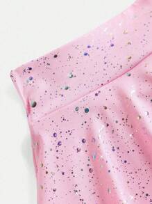 SHEIN 2 件套年轻女孩运动服套装 - 弹力星空印花裙，舒适休闲、瑜伽、返校 - 彩色 - 查看 7