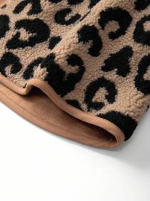 SHEIN Clasi Veste imprimé léopard pour femmes grandes tailles, manteau automne/hiver