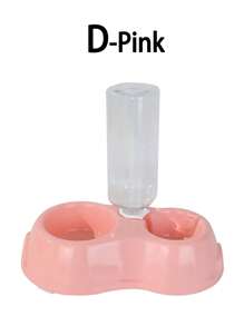 Double Bowl Pet Feeder With Water Dispenser - Plastic Cat & Dog Food Dish Set, Pastel Portable Design, Leak-Proof - Multicolor - View 12