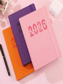 SHEIN 2026 New Calendar Log Self Discipline Check In Time Management One Page One Day 365 Days Plan Book Comes With 5 Plan Stickers A5 Plan Notebook Learning Start Gift Suitable For Work And Study, School Supplies,Back To School - A5 - View 6