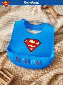 SUPERMAN X Cozy Pixies Baby Cartoon Pattern Cute Daily Wear Bib - Blue - View 4