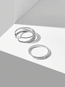 MOTF PREMIUM 2 件 18K 银色调多层网状开口戒指 - 金黃色 - 查看 4