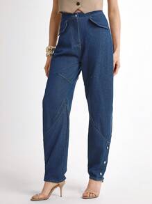 Quần jeans ống loe nữ kiểu dáng thường ngày, thích hợp cho kỳ nghỉ. - Rửa tối - Xem 6