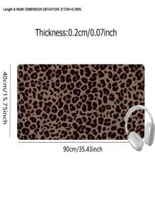 SHEIN 1 件豹纹桌垫现代艺术大鼠标垫办公桌配件橡胶底座带缝边防滑键盘垫适用于办公室家用电脑可作为送给男士女士朋友的礼物返校 - 彩色 - 查看 9