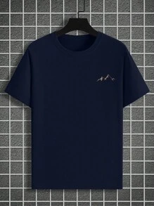 Manfinity Homme 大码男士街头风格服装，极简主义大码短袖 T 恤，宽松版型，现代简约设计，时尚，简约而引人注目，休闲日常穿着，用途广泛，是送给男朋友或男士的理想礼物