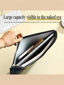 Leather Business A4 File Folder Zipper Document Bag Contract File Organizer Briefcase Portfolio,Bag For Contract/Invoice Storage,Back To School,School Supplies - Multicolor - View 5