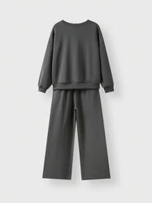 JNSQ 2 Stücke Jungen Lässig Outfit Set, beinhaltet locker sitzenden Rundhals Sweatshirt mit witzigem Zahlen-Muster und locker sitzende Jogginghose, geeignet für Herbst, Winter Alltagstragen, Outdoor Aktivitäten, Urlaub, Streetwear, Party und Lässig