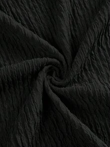 SOLERSUN Váy dài gợi cảm dáng rộng, họa tiết vải trơn màu trơn, eo khoét sâu, xẻ tà cao, mùa xuân hè cho nữ, kỳ nghỉ ở bãi biển - màu đen - Xem 7