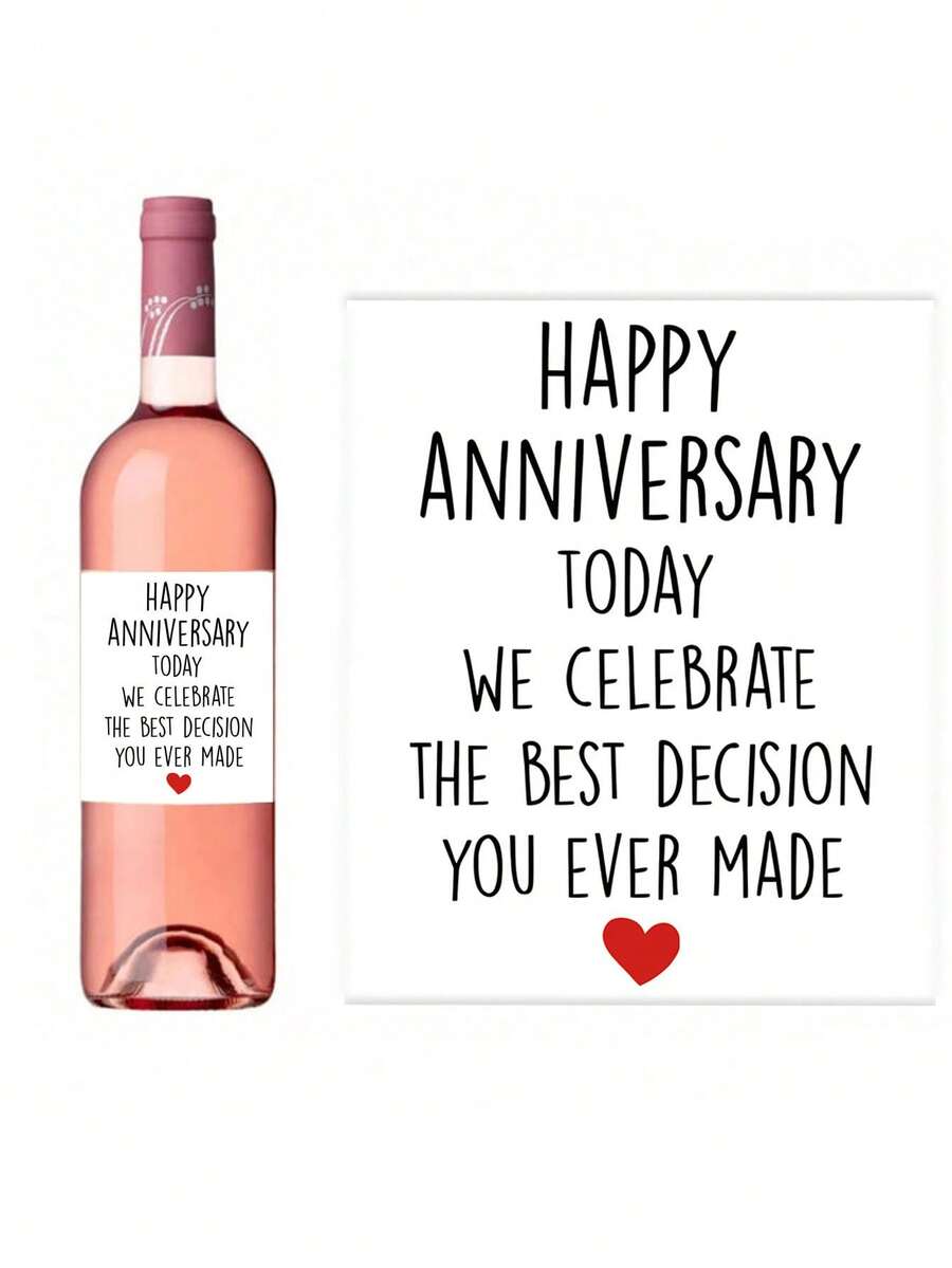 SHEIN 4 Piezas/8 Piezas/12 Piezas Etiquetas divertidas para botellas de vino de cumpleaños para él, mayor, pegatinas de vino de cumpleaños groseras para papá y abuelo, pegatinas para botellas de vino para decoración de fiesta - Multicolor - Ver 1