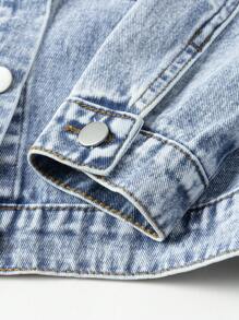 Sparklyn 少女休闲时尚复古个性四季皆宜水洗牛仔外套，休闲运动风，2025秋冬新款，适合日常穿着，学院风、街头风、休闲风、可爱风、复古风、千禧年代风、流行风、波西米亚风、秋季街头风