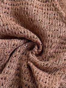 Soleia Top tricot deschis cu cravată cu ciucuri