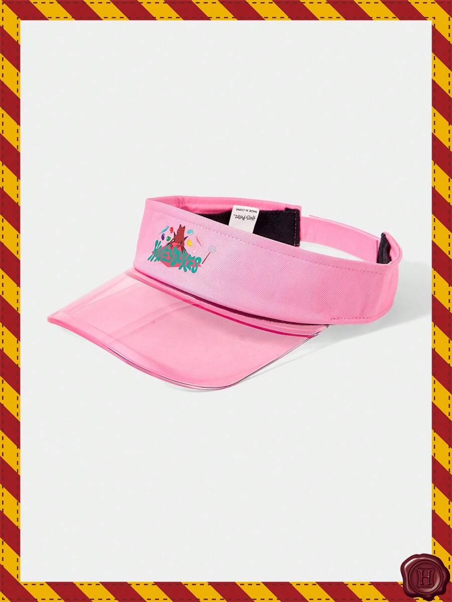 HARRY POTTER X SHEIN 可爱卡通图案粉色遮阳帽 - 粉色 - 查看 1