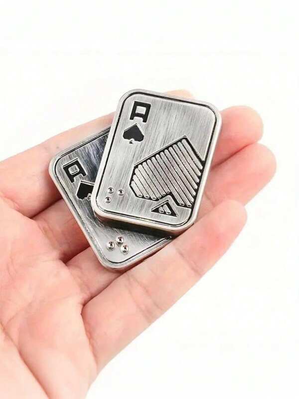 Ultimate Fidget Companion - Stress-Relieving Metal Poker Push Card Slider With Haptic Coin, Perfect EDC Toy For Men, Office Desk Accessory, And Thoughtful Gift For Boyfriend, Father, And Colleagues