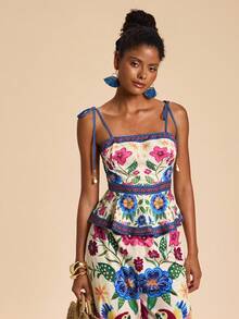 Travachic 女士度假印花雪纺吊带背心 - 彩色 - 查看 7