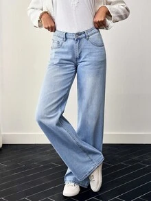 EMERY ROSE Ladies' Jeans With Pockets, Tall Women - Light Wash - View 7