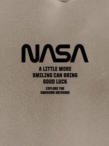 EURMUSE 100%Cotton Men Letter Graphic Drawstring Hoodie - Beige - View 3