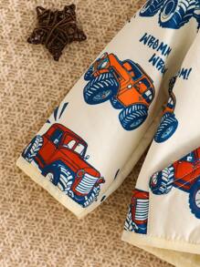 SHEIN 可爱舒适的男宝宝长袖连帽外套，多色设计，适合秋冬季穿着。 - 彩色 - 查看 5