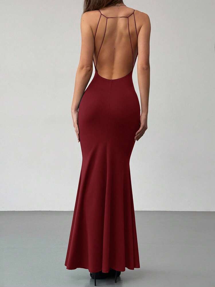 sachin and babi light blue dress Burgundy Plunge Halter Mermaid Evening Dress ST59001  MISS ORD