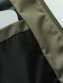 Manfinity Homme Giacca bomber da uomo con bordi a righe, vestibilità morbida (senza maglietta), autunno