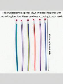5/10/15Pcs Random Color Unbreakable & Flexible Pencils, Suitable For Learning Toys, Party Favors (Pencils Are For Play Only, Not Recommended For Writing) - Multicolor - View 4