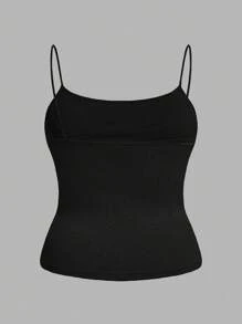 SHEIN EZwear 3pcs Black Plus Size Women's Ruched Side Sleeveless Camisole Tops, Suitable For Summer - Black - View 8