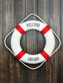 1件地中海风格装饰工艺品，泡沫材质，可壁挂，可作救生圈（红色、蓝色、多种尺寸可选），生日毕业最佳礼物。 - 白藍 - 查看 9