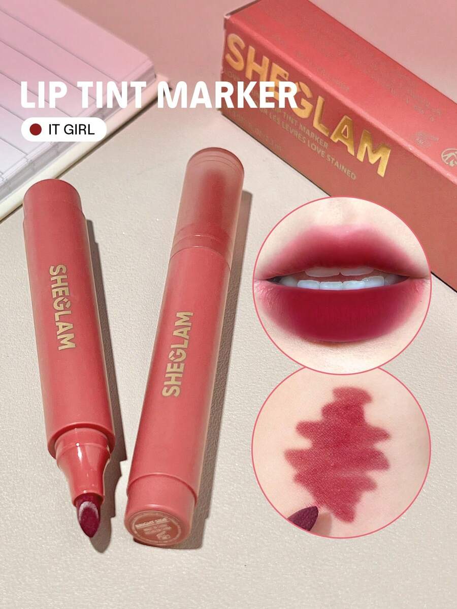 SHEGLAM Love Stained Lip Tint Marker-It Girl Matte Wine 唇彩筆 高度著色持久唇線筆 輪廓色調唇彩 哥德唇線筆 品牌 美容 化妝 化妝品 適合女性與女孩 完美搭配冬季春季 Y2K 時尚 流行 生日禮物 假期 派對準備就緒 最佳顏色 - It Girl - 查看 1