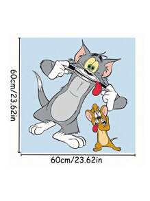 TOM & JERRY X SHEIN Bộ vỏ gối có thể tháo rời dùng làm vỏ gối ngủ/tựa lưng/trang trí, phụ kiện giường ngủ trong phòng ký túc xá (chỉ có vỏ vuông, không có ruột) - Màu xanh nhạt - Xem 13