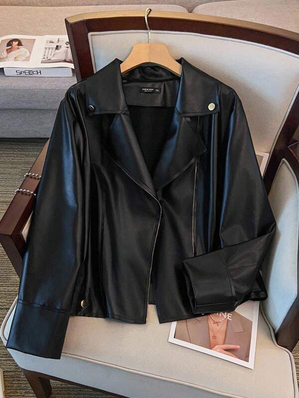 Regalyn جاكيت قصير بأكمام طويلة للنساء ذوات الحجم الكبير، جاكيت كاجوال قصير متعدد الاستخدامات وأنيق، مناسب للارتداء اليومي، يعطي مظهر رشيق