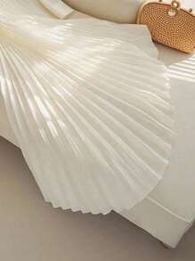 Franclia 女士优雅纯色百褶连衣裙，适合通勤