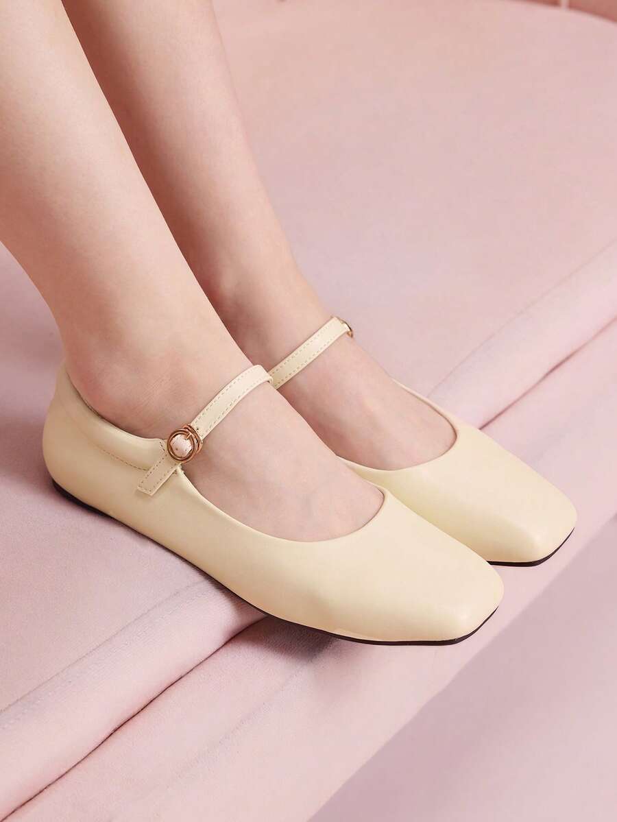 CUCCOO DOLLMOD Women's Cute Flat Dance Shoes - Beige - View 1