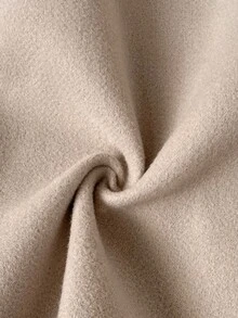 Siren Gaze 女士纯色杏色V领金属单排扣大衣，秋季/办公室/冬季休闲款 - 杏色 - 查看 7