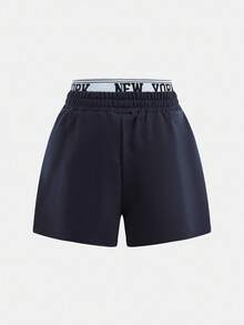 SHEIN Girlism Tween Girl Casual Street Style Slogan Print Sweatshirt & Shorts, Fitted Solid Color Camisole 3-Piece Set