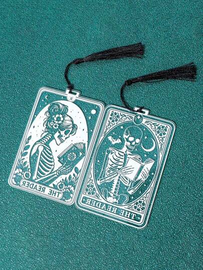 1/2 件全新哥特式亚克力书签，透明骷髅人图案书签，文具书籍配件阅读标记，送给女性爱书人书虫的礼物