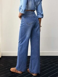 Women's Casual Denim Pants, Stylish For Summer - Medium Wash - View 3