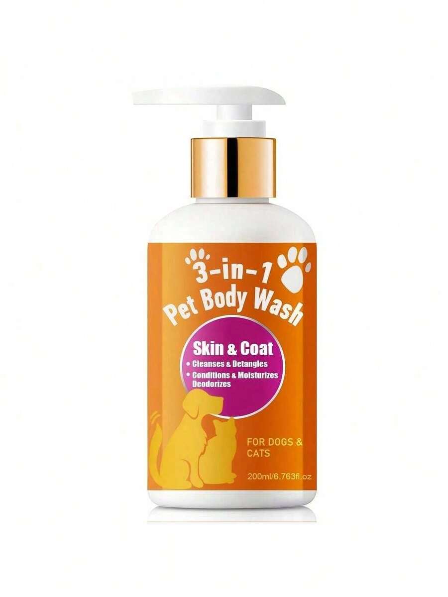 1PC/3pcs 3-In-1 Pet Body Wash With Vitamin E - Deep Cleans & Nourishes, Removes Dirt & Oil, Improves Dry Rough Light Beige, Locks In Moisture For Dogs & Cats, Daily Use, Dog Shampoo, Cleansing Formula, Nourishing Ingredients