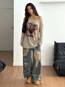 Rafael Machado Coolane 字母与花卉印花落肩 T 恤