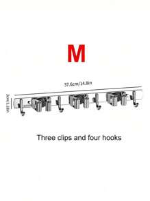 1 件拖把和扫帚架壁挂式扫帚挂架拖把收纳工具架不锈钢重型实用挂钩适用于家庭厨房花园洗衣房车库壁橱 304 不锈钢拖把夹，无需钻孔多功能挂架，拖把挂钩，浴室扫帚收纳架家居浴室装饰夏季