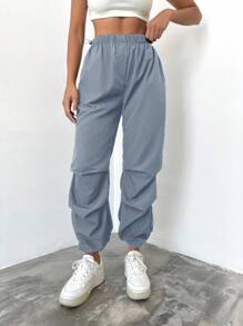 RueChic Women's Gray Long Pants, Suitable For Jogging - Grey - View 6